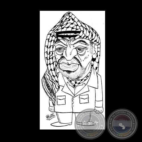 LÍDER PALESTINO ARAFAT - Caricatura de Fiorello Botti - Año 2008